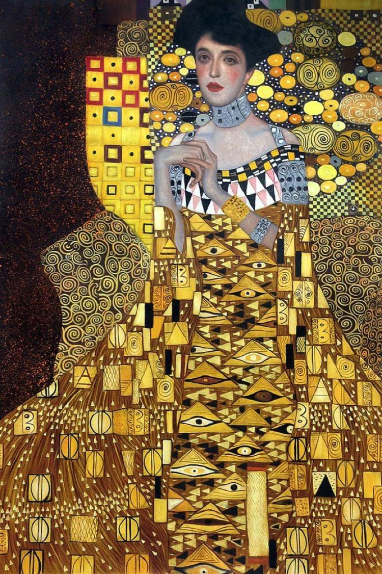 出身維也納的象徵主義畫家克林姆(Gustav Klimt, 1862~1918)的知名作品「艾蒂兒肖像」；其作品主要藏於美泉宮。