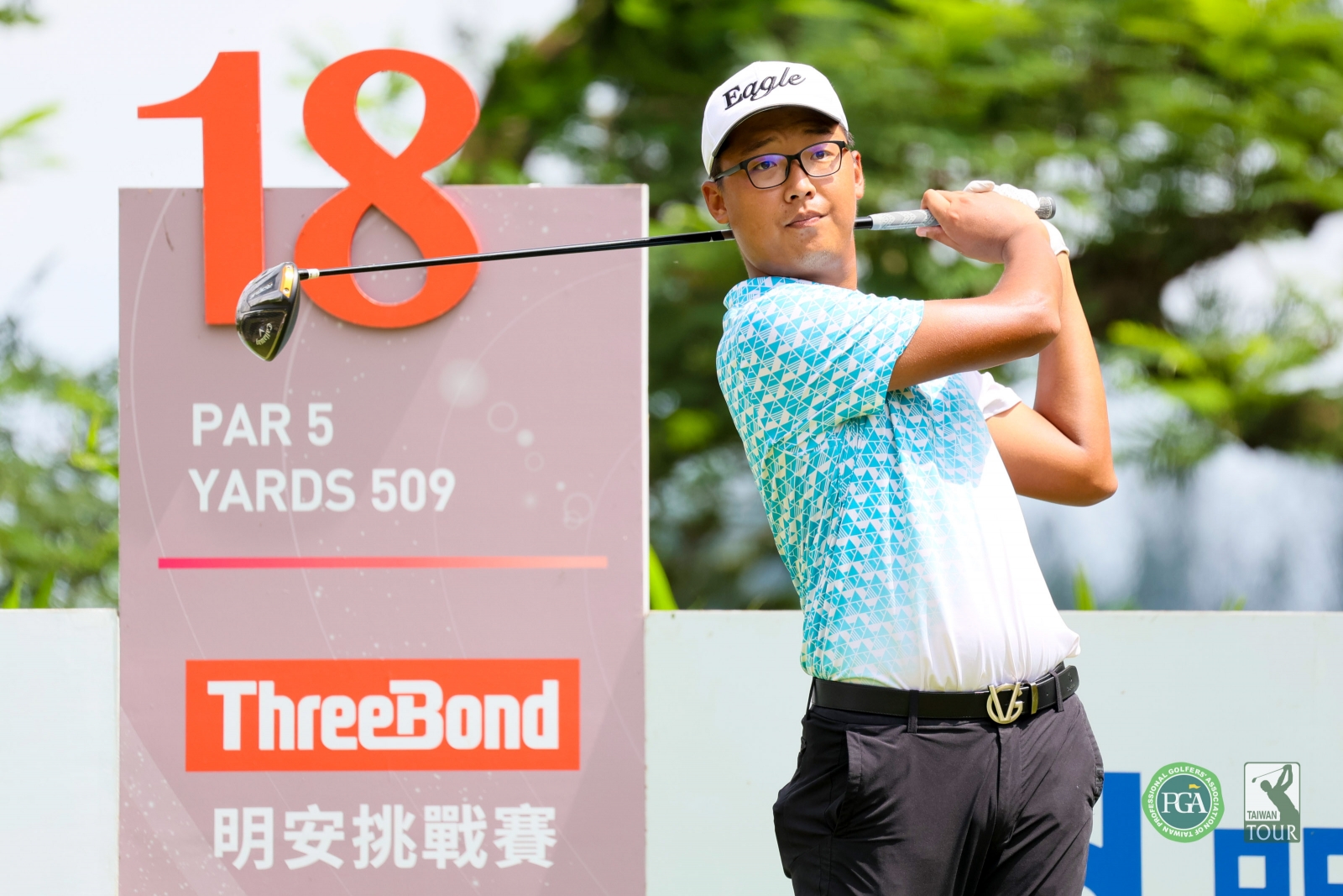 第一回合陳伯豪最後一洞吞下雙柏忌以72桿(E)暫並列第五(TPGA_林聖凱攝影)