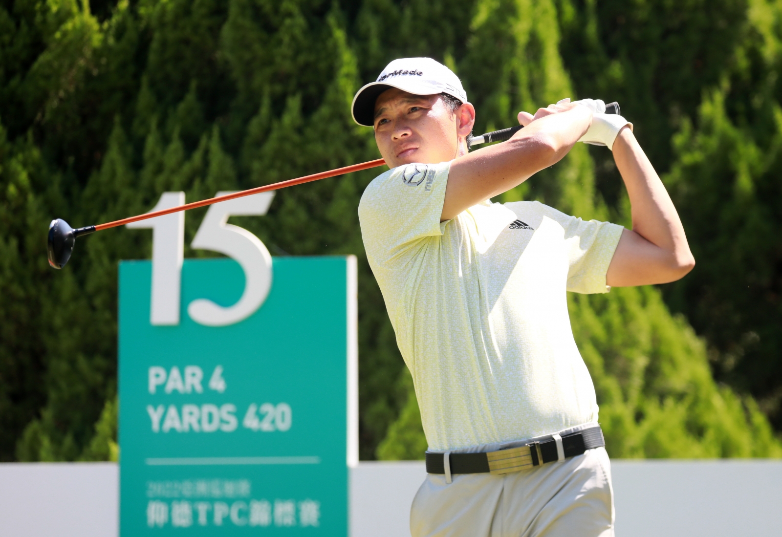 馬來西亞梁班Ben Leong66桿(-6)暫並列第二(林聖凱攝影)